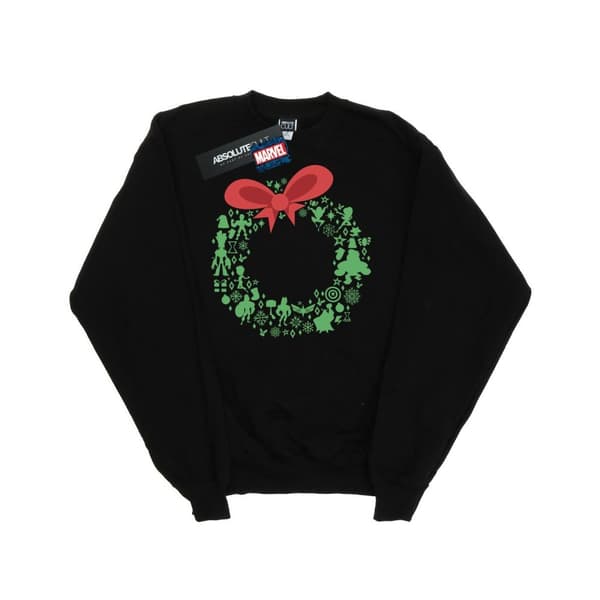 Marvel Mens Avengers Christmas Wreath Sweatshirt