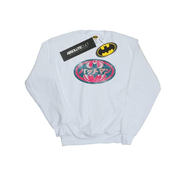DC Comics Dam/Tjej Batman Japansk Logotyp Röd Sweatshirt