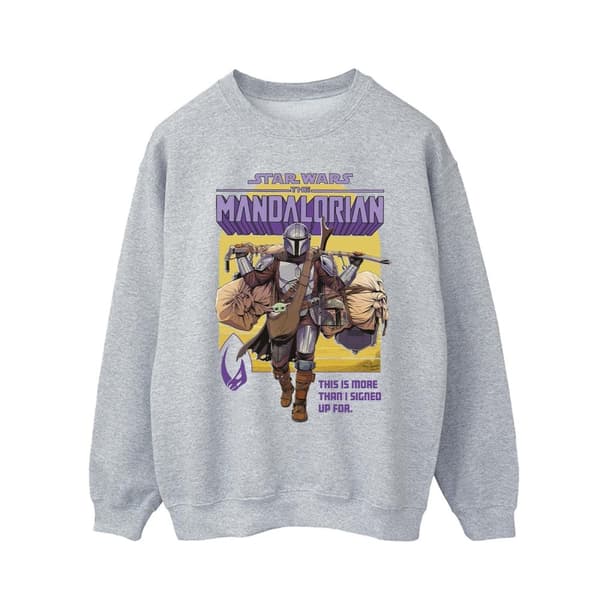 Star Wars Mens The Mandalorian More Than I Signed Up For Sweatshirt Sports Grey 4XL