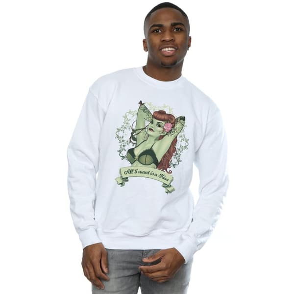 DC Comics Mens Poison Ivy All I want Is A Kiss Sweatshirt