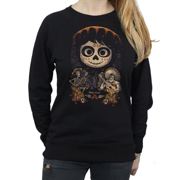 Disney Womens/Ladies Coco Miguel Face Poster Sweatshirt