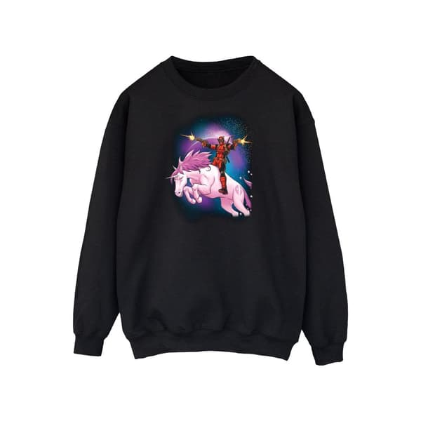 Marvel Mens Deadpool Space Unicorn Sweatshirt