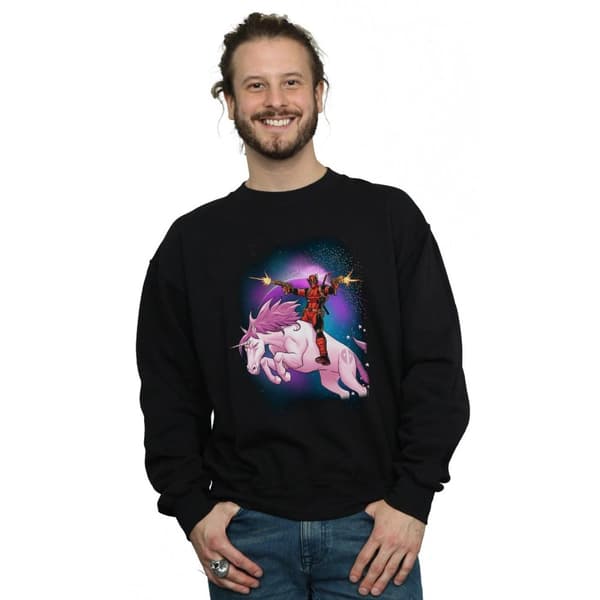 Marvel Mens Deadpool Space Unicorn Sweatshirt
