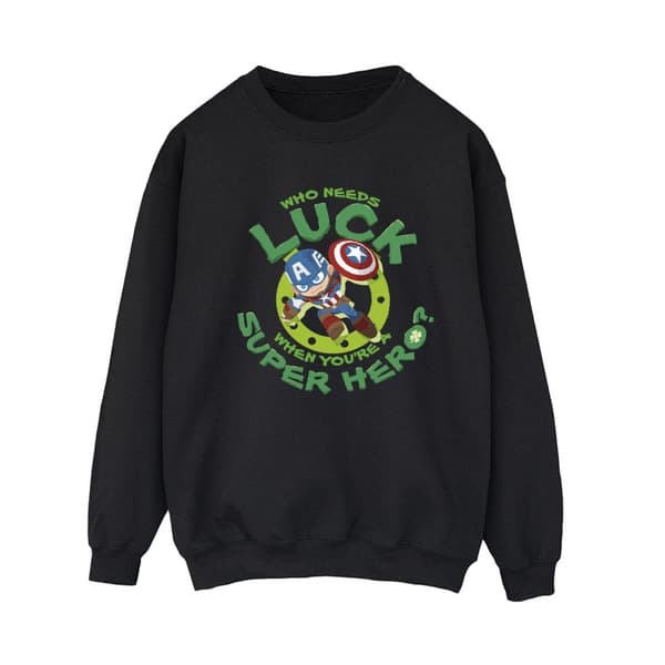 Marvel Dam/kvinnor St Patrick´s Day Captain America Luck Sweatshirt