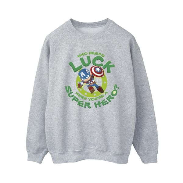 Marvel Dam/kvinnor St Patrick´s Day Captain America Luck Sweatshirt