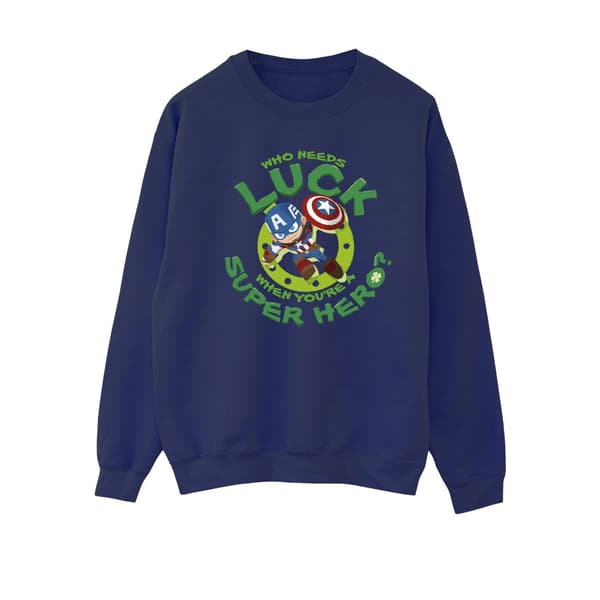 Marvel Dam/kvinnor St Patrick´s Day Captain America Luck Sweatshirt