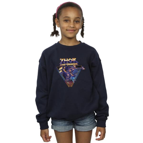 Marvel Girls Thor Love And Thunder Logo Triangle Sweatshirt