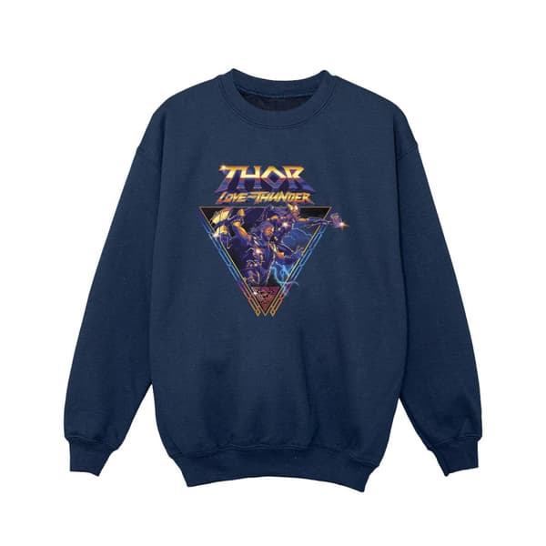 Marvel Girls Thor Love And Thunder Logo Triangle Sweatshirt