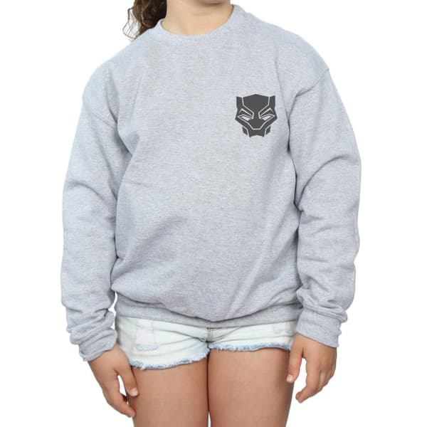 Marvel Girls Black Panther Black On Black Chest Print Sweatshirt