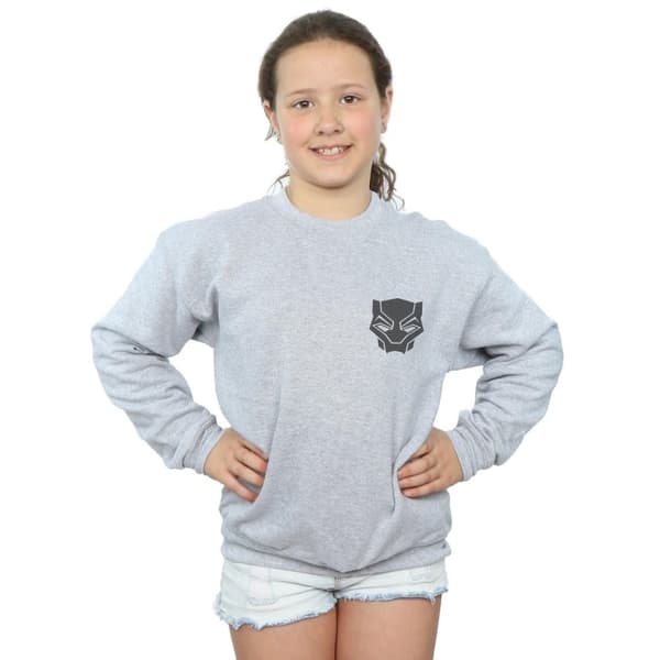 Marvel Girls Black Panther Black On Black Chest Print Sweatshirt