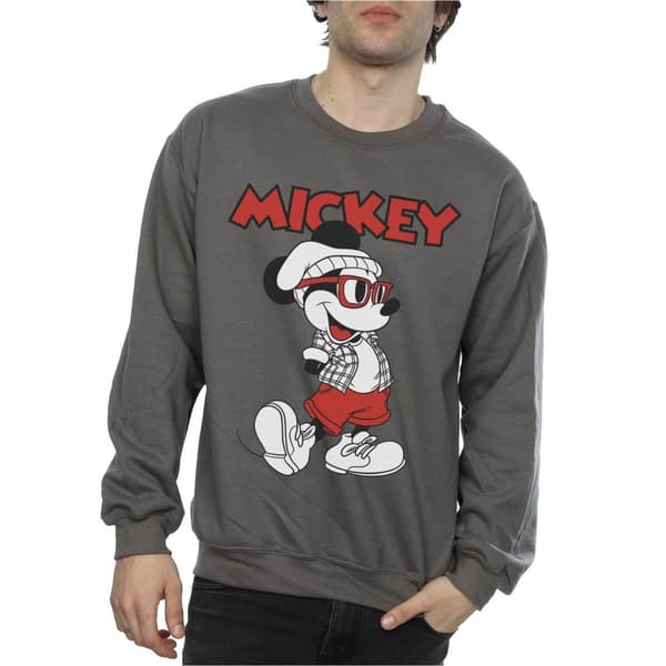 Disney Mens Mickey Mouse Hipster Sweatshirt