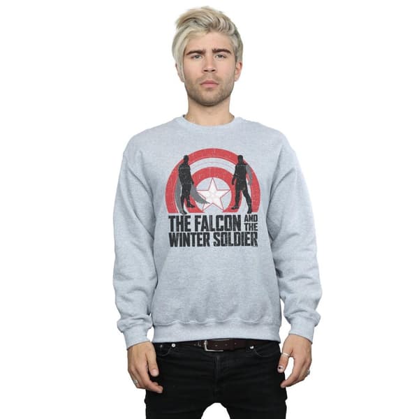 Marvel Mens The Falcon And The Winter Soldier Sköld Silhuetter Sweatshirt