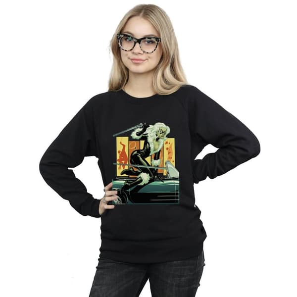 Marvel Womens/Ladies Black Cat Car Sweatshirt