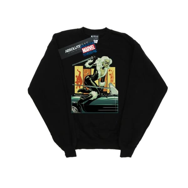 Marvel Womens/Ladies Black Cat Car Sweatshirt