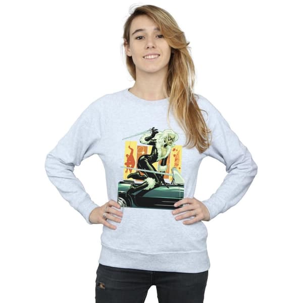 Marvel Womens/Ladies Black Cat Car Sweatshirt