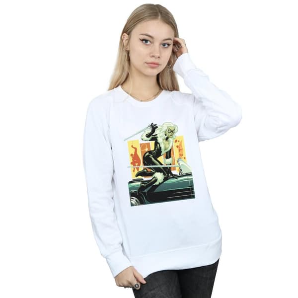 Marvel Womens/Ladies Black Cat Car Sweatshirt