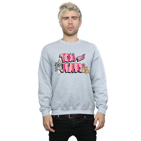 Tom And Jerry Mens Gradient Logo Sweatshirt