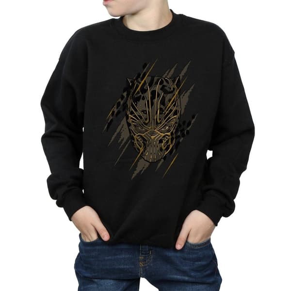 Marvel Boys Black Panther Gold Head Sweatshirt
