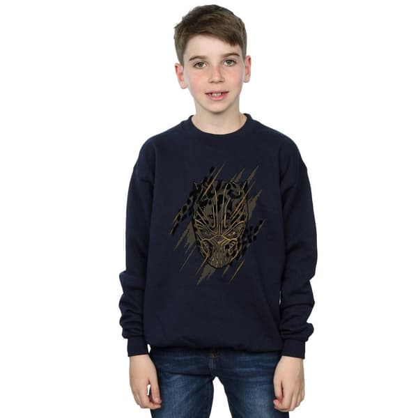 Marvel Boys Black Panther Gold Head Sweatshirt