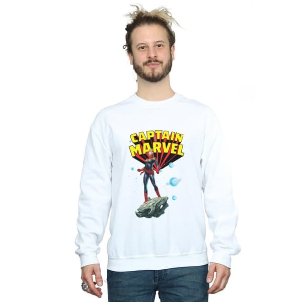 Marvel Mens Captain Marvel Space Pose Sweatshirt