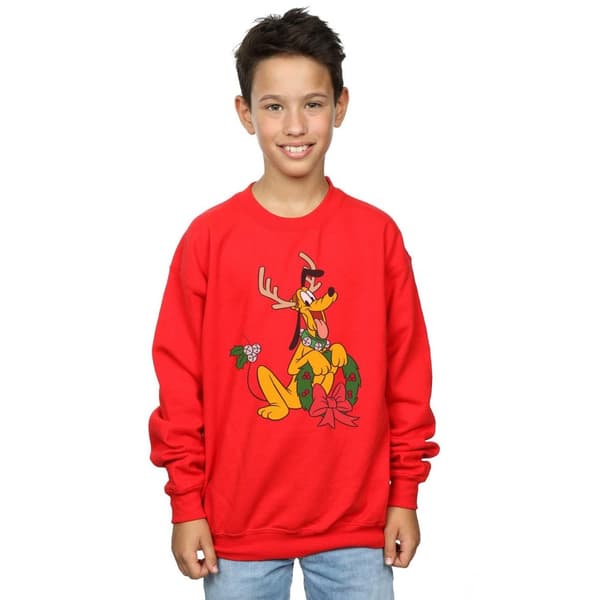 Disney Boys Pluto Christmas Reindeer Sweatshirt