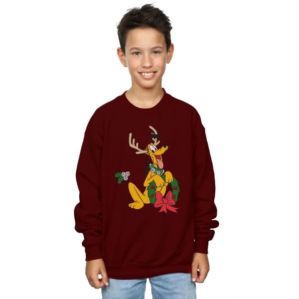 Disney Boys Pluto Christmas Reindeer Sweatshirt
