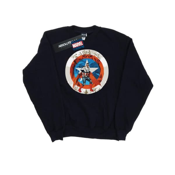 Marvel Dam/Tjej Captain America Sam Wilson Sköld Sweatshirt