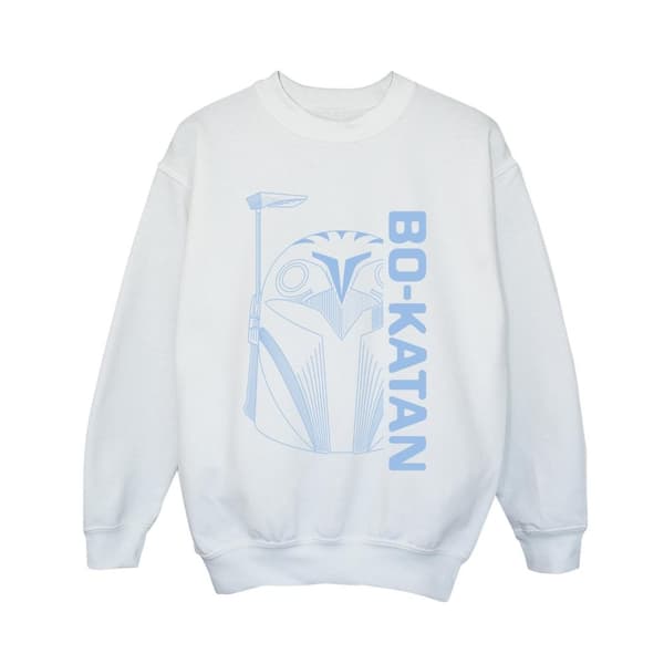 Star Wars Pojkar The Mandalorian Bo Katan Helm Sweatshirt White 5-6 Years
