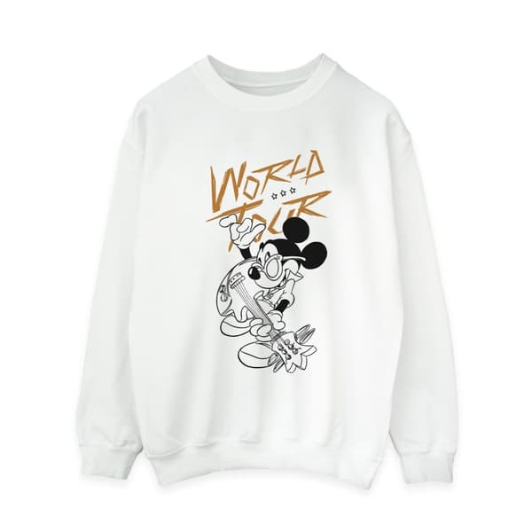 Disney Womens/Ladies Mickey Mouse World Tour Line Sweatshirt White M