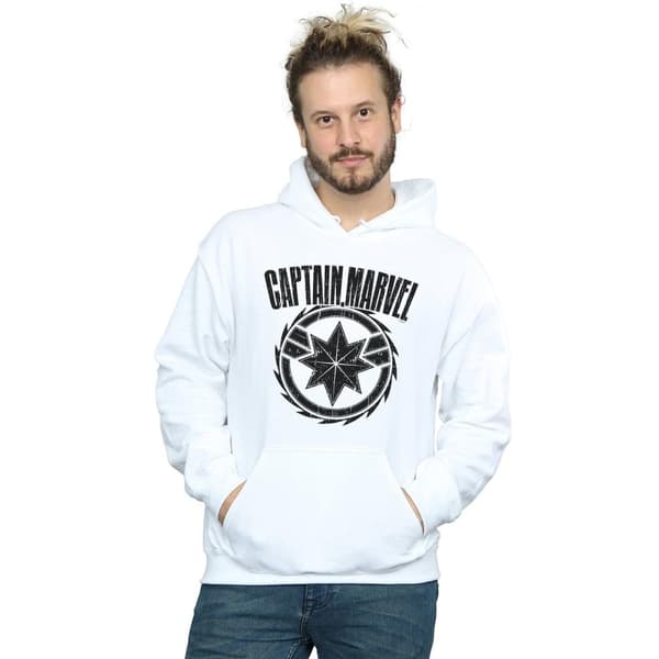 Marvel Mens Captain Marvel Blade Emblem Hoodie