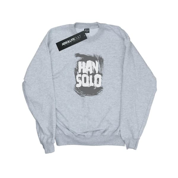 Star Wars Womens/Ladies Han Solo Text Sweatshirt Heather Grey L