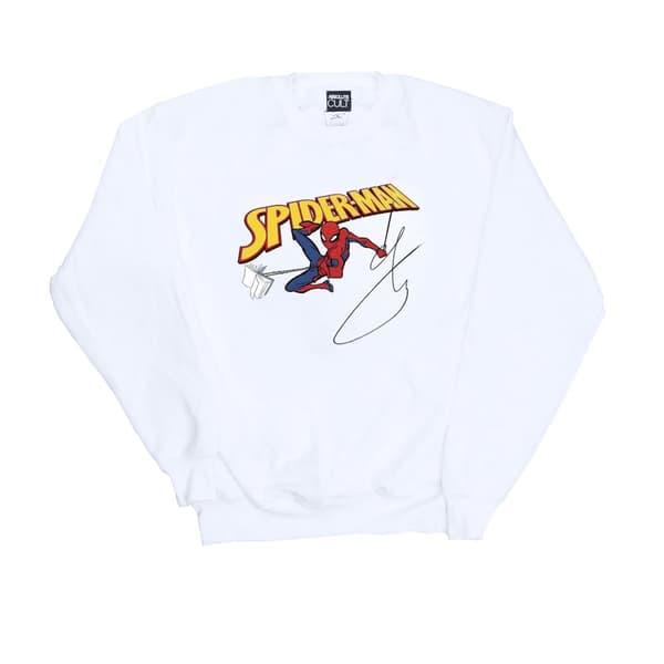 Marvel Womens/Ladies Spider-Man With A Book Sweatshirt White XL