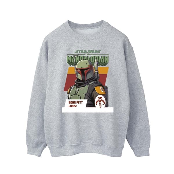 Star Wars Mens The Mandalorian Boba Fett Lives Sweatshirt