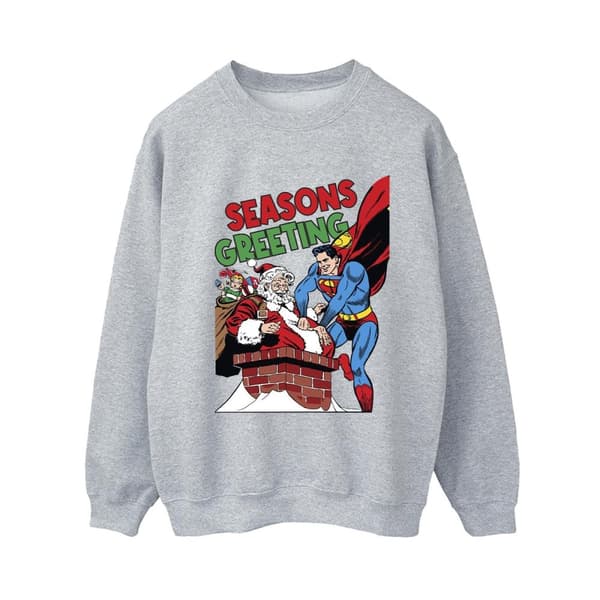 DC Comics Womens/Ladies Superman Santa Comic Sweatshirt