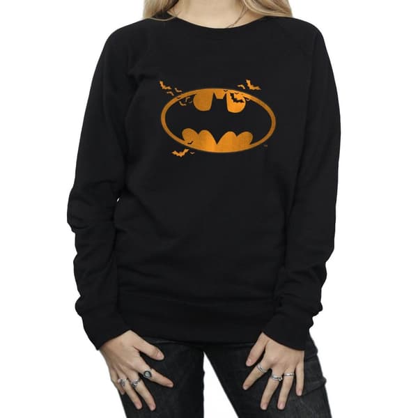 DC Comics Dam/Tjej Batman Halloween Logo Sweatshirt