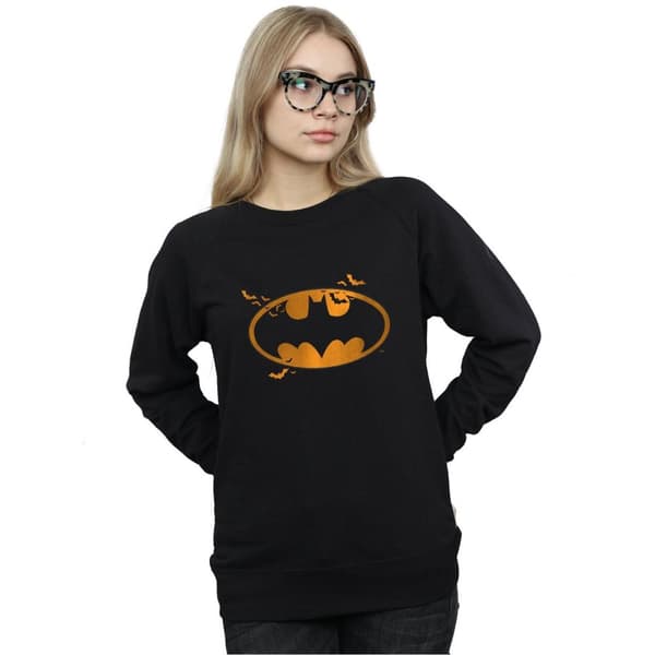 DC Comics Dam/Tjej Batman Halloween Logo Sweatshirt