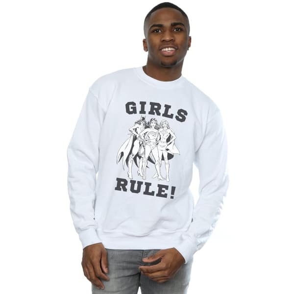 DC Comics Mens Justice League Girls Rule Sweatshirt