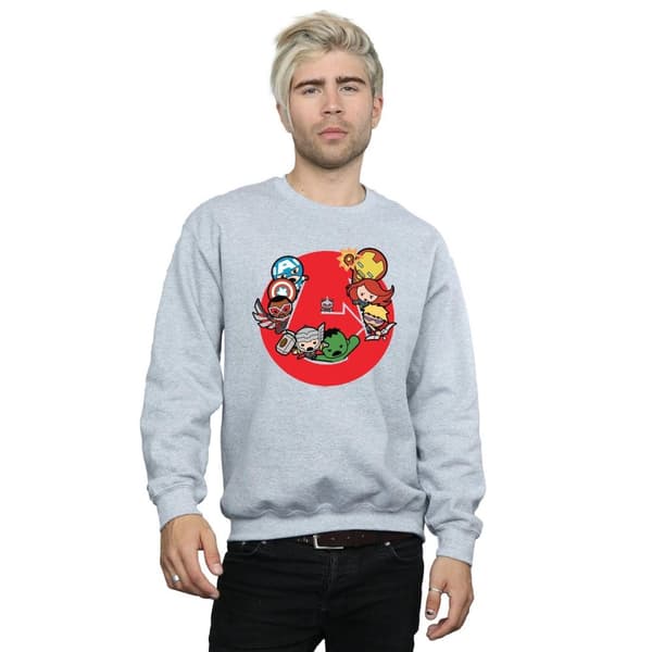 Marvel Mens Kawaii Avengers Ready Steady War Sweatshirt