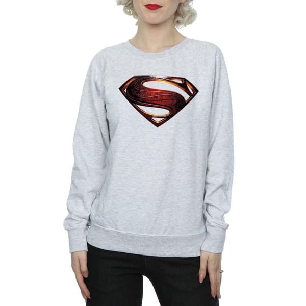 DC Comics Womens/Ladies Justice League Movie Superman Emblem Sweatshirt