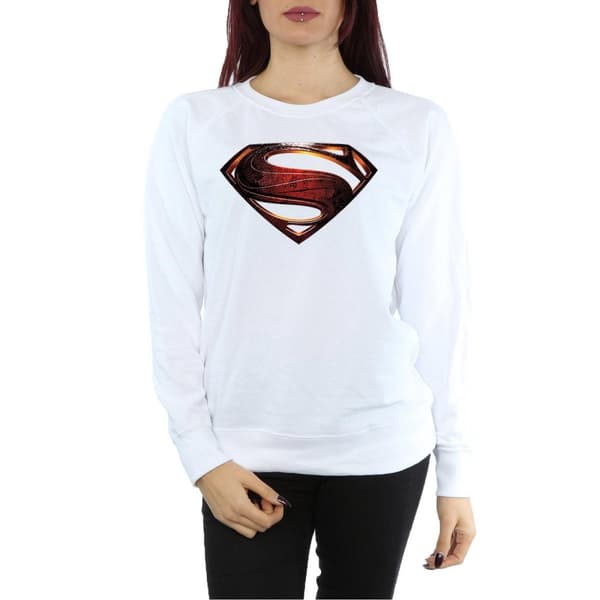 DC Comics Womens/Ladies Justice League Movie Superman Emblem Sweatshirt