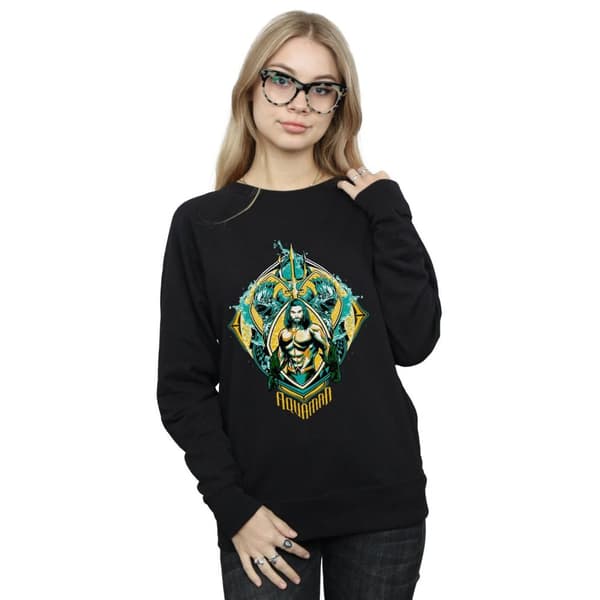 DC Comics Womens/Ladies Aquaman The Trench Crest Sweatshirt
