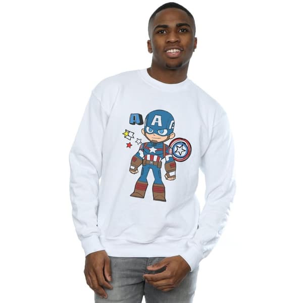 Marvel Mens Captain America Sketch Sweatshirt