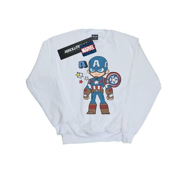 Marvel Mens Captain America Sketch Sweatshirt White L