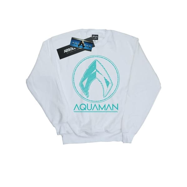 DC Comics Mens Aquaman Aqua Logo Sweatshirt