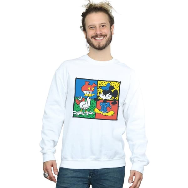 Disney Mens Musse Pigg Kalle Clothes Swap Sweatshirt