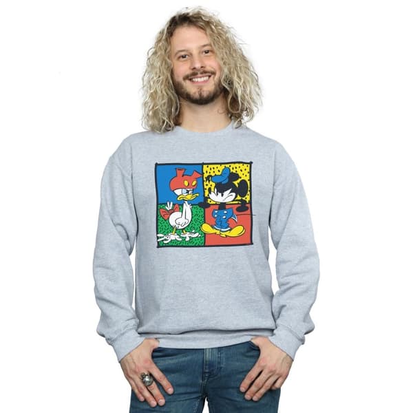 Disney Mens Musse Pigg Kalle Clothes Swap Sweatshirt