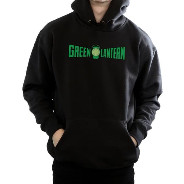 DC Comics Mens Green Lantern Text Logo Hoodie