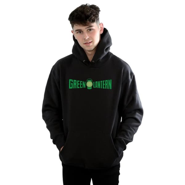 DC Comics Mens Green Lantern Text Logo Hoodie