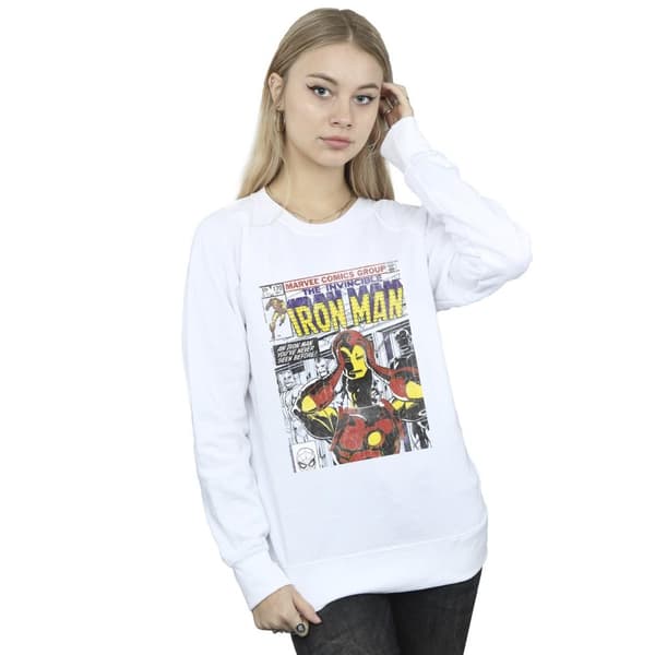 Marvel Dam/Tjej Iron Man Head Gear Off Sweatshirt