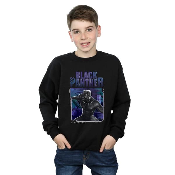 Marvel Boys Black Panther Tech Badge Sweatshirt